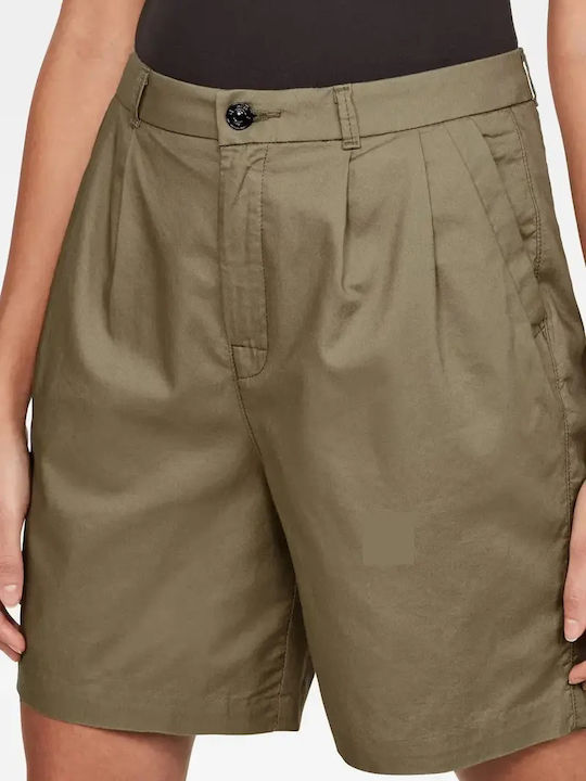 Дамски шорти с висока талия Khaki