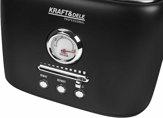 Kraft & Dele Тостер Двуместен 1000W Черен