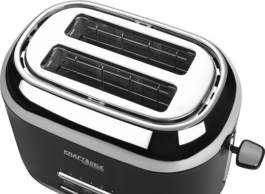 Kraft & Dele Φρυγανιέρα 2 Θέσεων 1000W Μαύρη