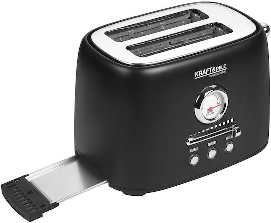 Kraft & Dele Тостер Двуместен 1000W Черен