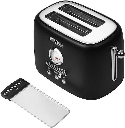 Kraft & Dele Тостер Двуместен 1000W Черен