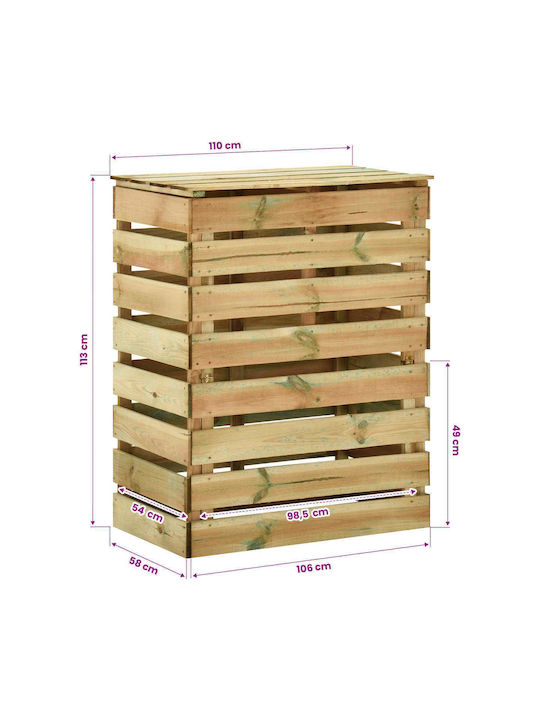 Дървено Външна Табуретка Зелена 110x58x113см