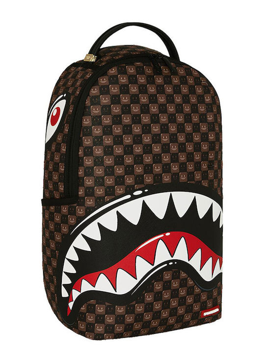 Sprayground Sharks In Paris Wtf Bubble Brown Check School Backpack Brown
