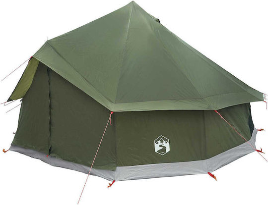 vidaXL Σκηνή Camping Teepee Πράσινη 4 Εποχών 400x400x250εκ.