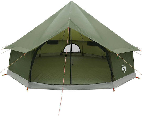 vidaXL Σκηνή Camping Teepee Πράσινη 4 Εποχών 400x400x250εκ.