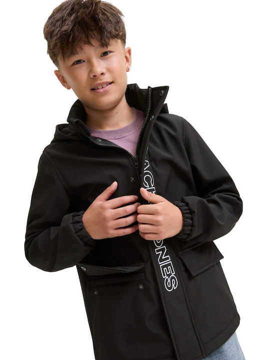 Kids Sports Jacket with Hood Black