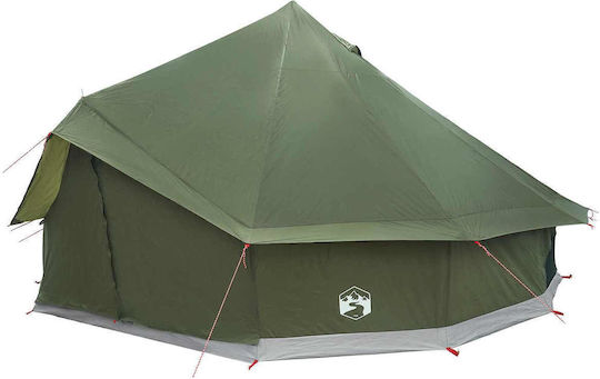 vidaXL Σκηνή Camping Teepee Χακί 4 Εποχών 500x500x300εκ.
