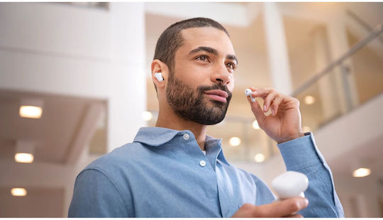 Philips TAT3000WT In-ear Bluetooth Handsfree Ακουστικά με Αντοχή στον Ιδρώτα και Θήκη Φόρτισης Λευκά