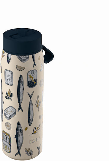 Estia Pulse Save The Aegean Recyclable Thermos Bottle Stainless Steel BPA Free 500ml Salt Life