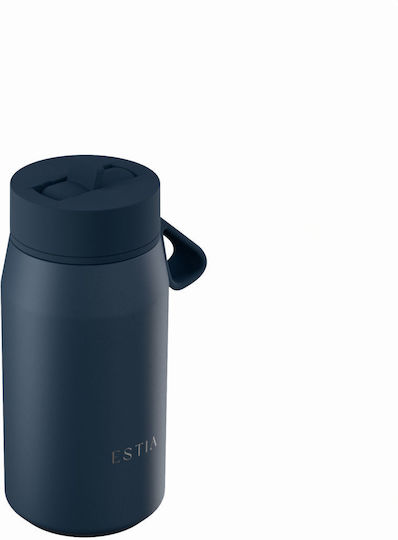 Estia Pulse Save the Aegean Recyclable Thermos Bottle Stainless Steel BPA Free 360ml Indigo