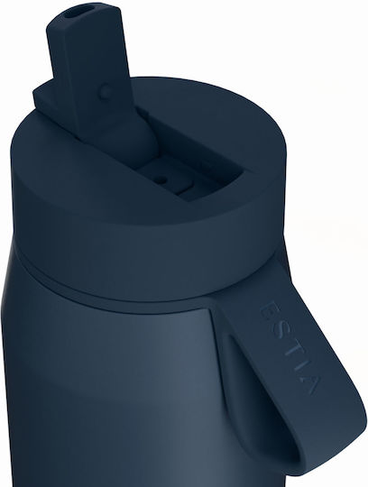 Estia Pulse Save the Aegean Recyclable Thermos Bottle Stainless Steel BPA Free 360ml Indigo