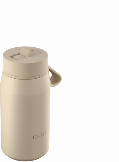 Estia Pulse Save The Aegean Recyclable Thermos Bottle Stainless Steel BPA Free 360ml Dune