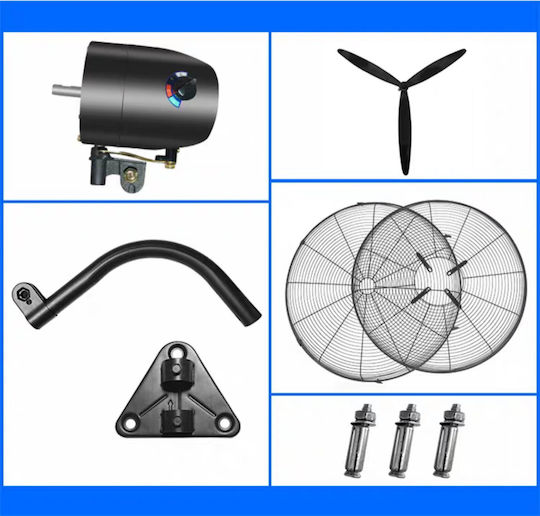 t02114457 Industrieller Ventilator Wandmontiert 130W Lüfterdurchmesser 65cm