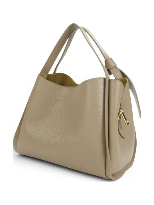 Leather Women's Shoulder Bag Taupe