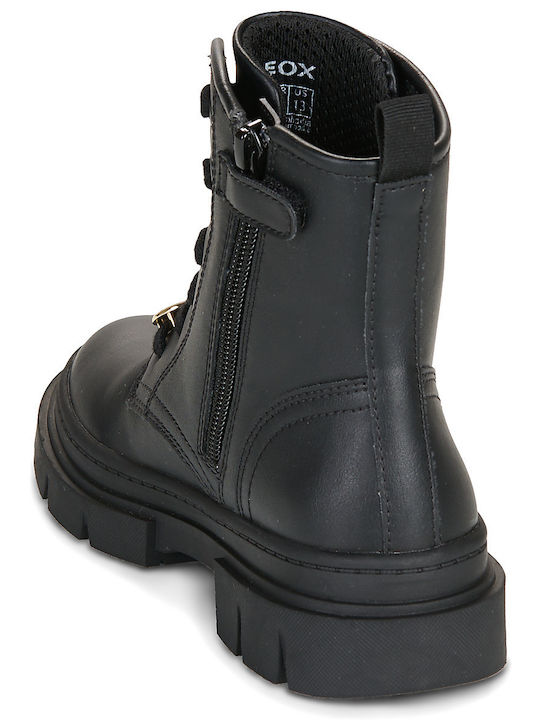 Kids Military Boots with Laces Black