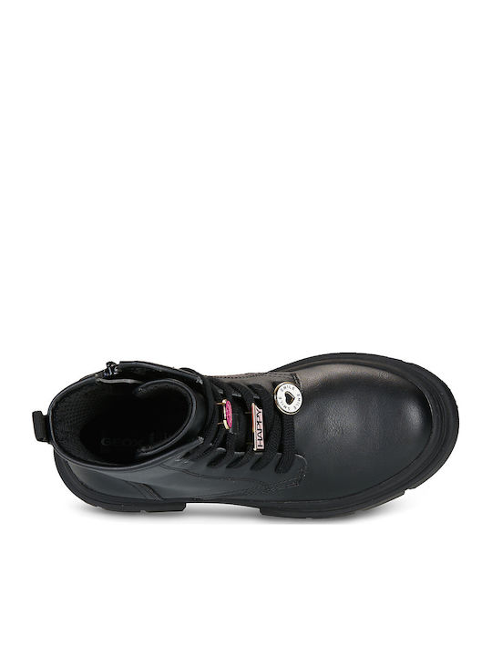 Kids Military Boots with Laces Black
