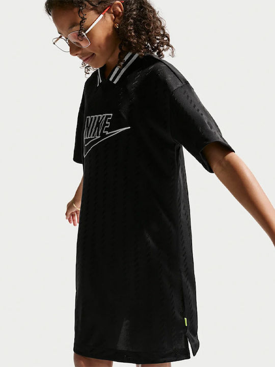 Sportswear Καλοκαιρινό Mini Αθλητικό Φόρεμα T-shirt Κοντομάνικο Μαύρο