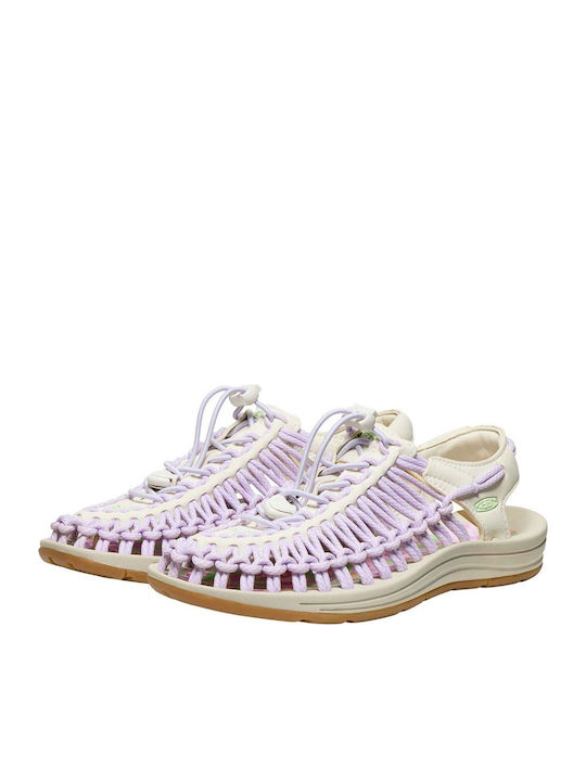 Uneek Flache Sandalen für Damen Sportlich Hellbeige
