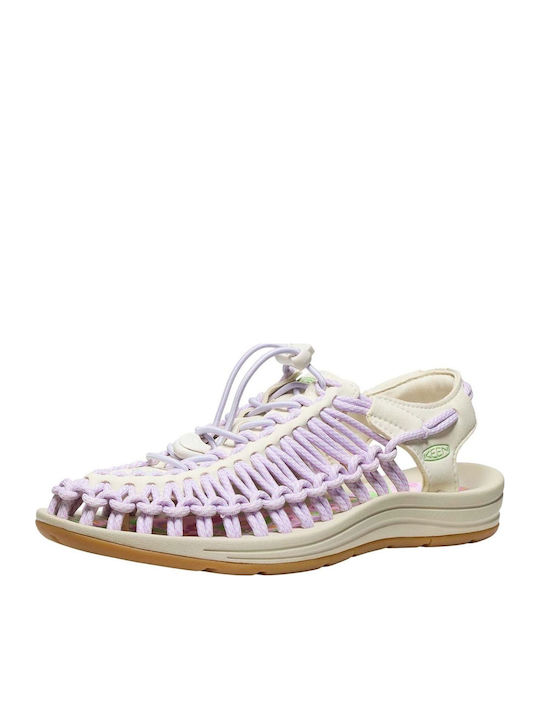Uneek Flache Sandalen für Damen Sportlich Hellbeige
