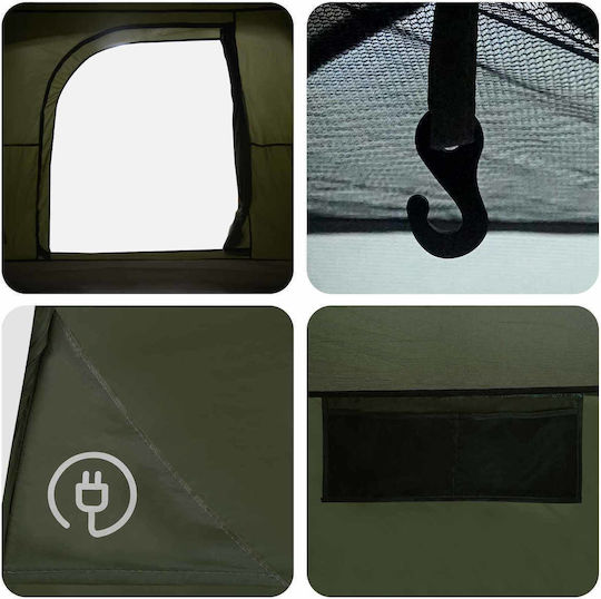 vidaXL Σκηνή Camping Χακί 244x213x183εκ.