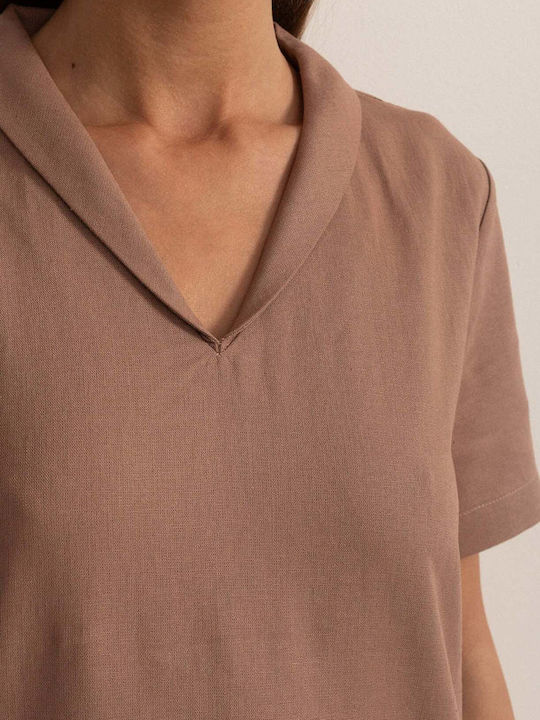 Καλοκαιρινό Midi Σεμιζιέ Φόρεμα Cool Flax In/viscose