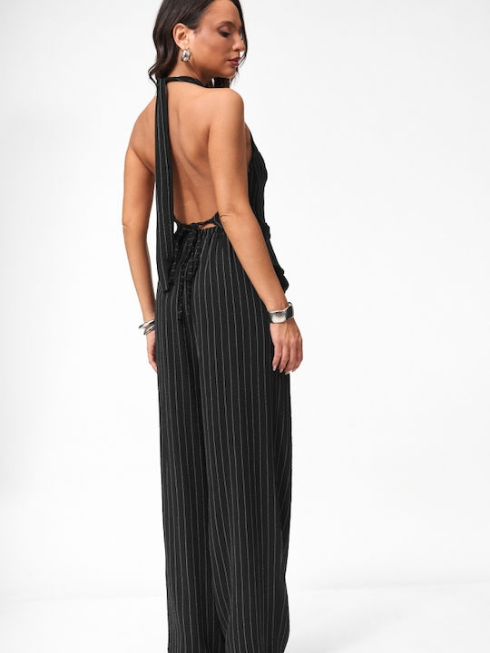 Women's Black Kit with Striped Trousers