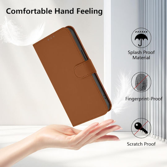 Book Tempered Glass Καφέ (Redmi Note 14 Pro 5G / Poco X7Realme 14 Pro)