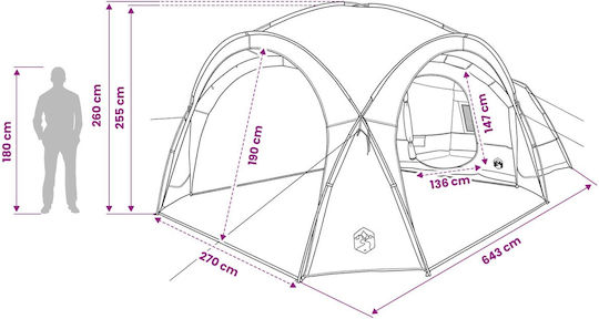 vidaXL Summer Camping Tent Igloo 410x410x250cm