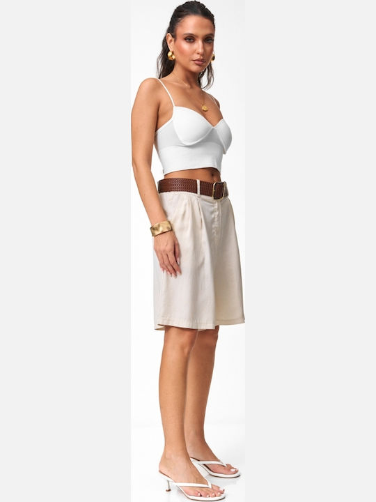 Women's Beige Bermuda
