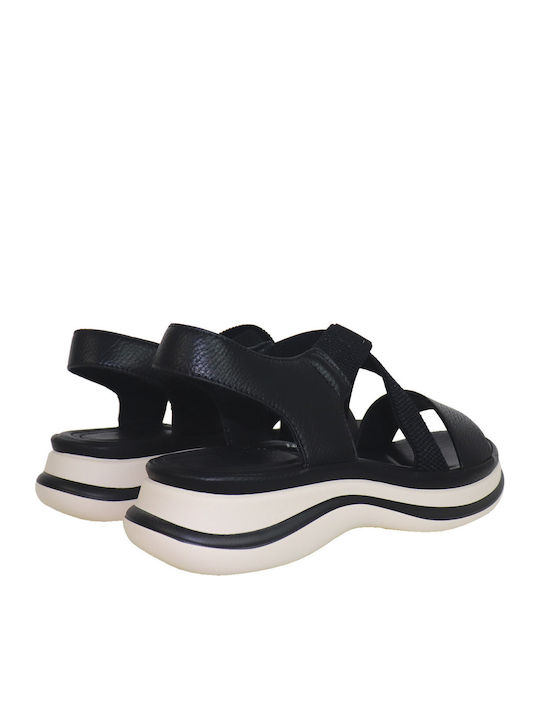 Γυναικεία Ανατομικά Σανδάλια Flatforms Μαύρα