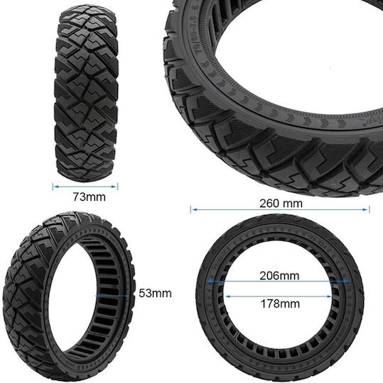 Συμπαγές Λάστιχο Ηλεκτρικό Πατίνι Ewheel 70/60-7.5 Μαύρο