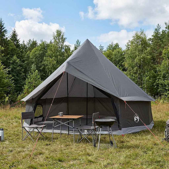 vidaXL Σκηνή Camping Teepee Γκρι 300x300x200εκ.