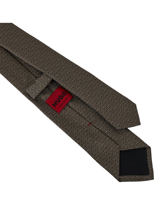 Hugo Men's Silk Tie In Gold Color