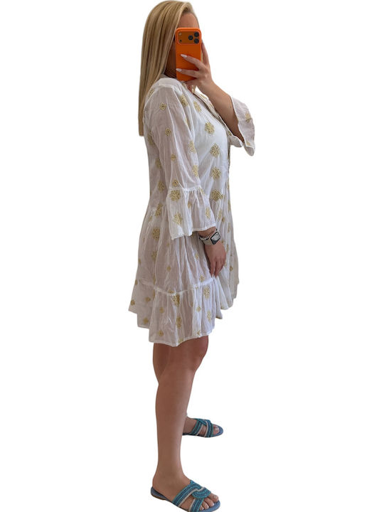 Irene Vilou Women's Mini White Beach Caftan