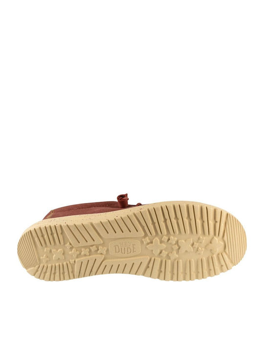 Wally Stretch Canvas Men's Moccasins In Red Colour