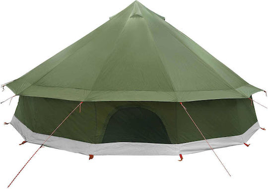 vidaXL Σκηνή Camping Teepee Πράσινη 600x600x350εκ.