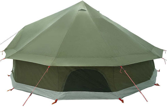 vidaXL Σκηνή Camping Teepee Πράσινη 600x600x350εκ.