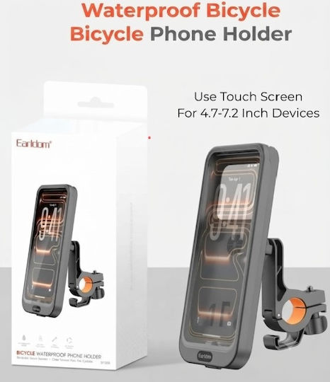 Earldom ET-EH355 Waterproof Mobile Phone Holder Bicycle & Motorcycle 4.7"-7.2" 360° Rotation