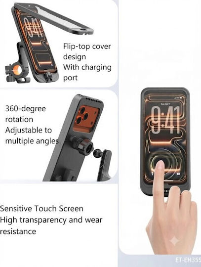 Earldom ET-EH355 Waterproof Mobile Phone Holder Bicycle & Motorcycle 4.7"-7.2" 360° Rotation