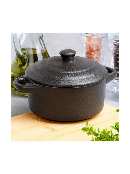 Vilde Vas Rotund Individual Rezistent La Căldură Din Porțelan Cu Capac 16.5x12x6cm