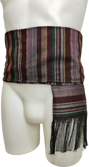 Traditional Woven Striped Island Belt with Tassels Mark223 Purple