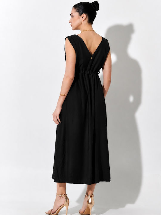 Sommer Maxi Damenkleid Schwarz S262032