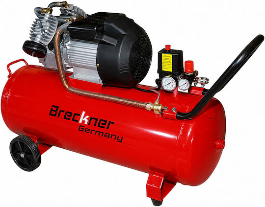Breckner Einphasiger Luftkompressor mit Leistung 3hp und Luftkammer 100lt