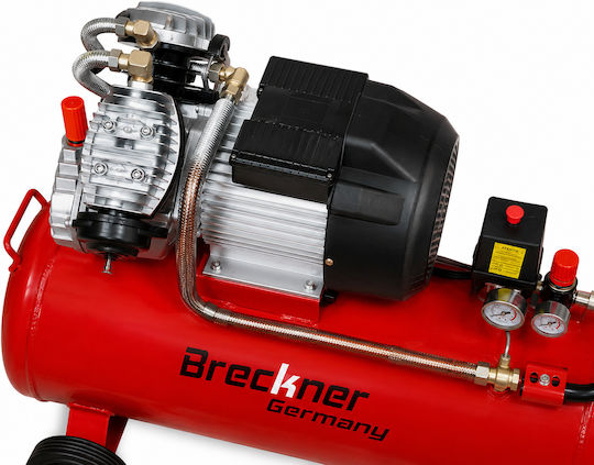 Breckner Einphasiger Luftkompressor mit Leistung 3hp und Luftkammer 100lt