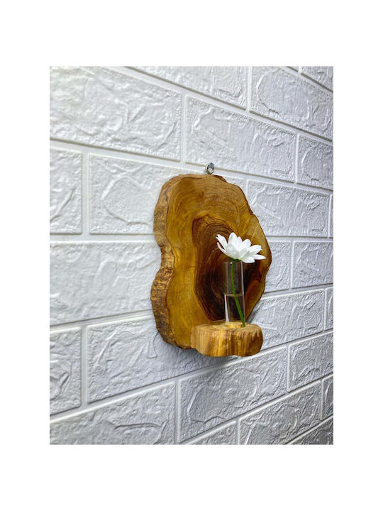 SteweHome Set of 2 Brown Wooden Flower Pots