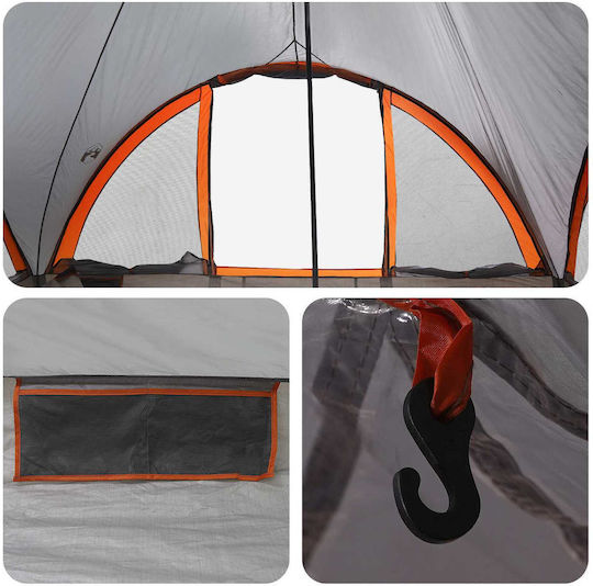 vidaXL Summer Camping Teepee Tent Grey for 6 People 400x400x350cm