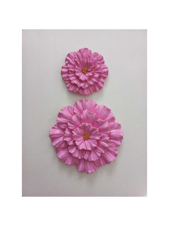 SteweHome Διακοσμητικό Τοίχου Χειροποίητο Ροζ 25x25cm 2τμχ