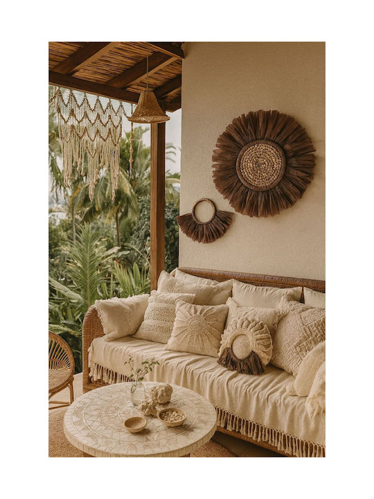 SteweHome Macrame Handmade Brown Fabric Wall Decor 2 Pieces