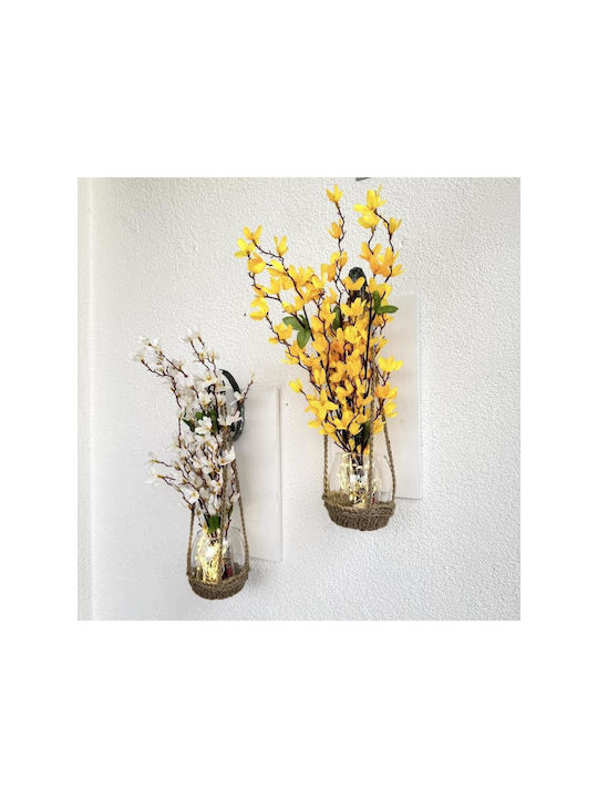 SteweHome Wall Decor Yellow Metal 30x14cm 2pcs