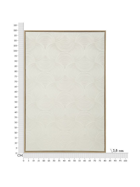 Gemälde Modernes Design Relief Weißes Farbe Rahmen 80x3,8x120cm